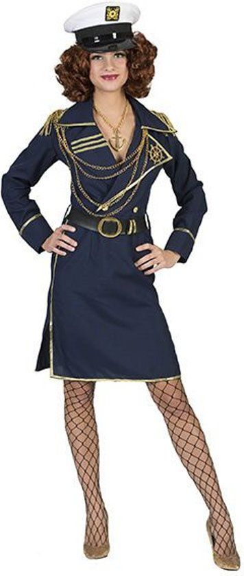 Funny Fashion Kapitein & Matroos & Zeeman Kostuum Cruiseboot Kapitein Carla Cocktail Vrouw Maat 44-46 Carnaval kostuum Verkleedkleding