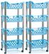 Plasticforte chariot - 2x - chariot de cuisine à roulettes - 4 couches - turquoise - plastique - 40 x 88 cm - chariot de rangement