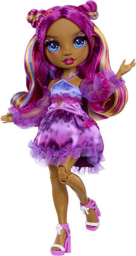 Rainbow High Be Dazzling - Noémie Violette - paarse modepop van 28 cm met bedazzling-tool, glinstersteentjes en stylingaccessoires