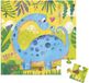 Janod - Puzzelkaart - Dino moeder en kind