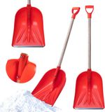 KADAX Sneeuwschep, schep met houten steel, sneeuwschuiver met ergonomische kunststof handgreep, sneeuwruimer met kunststof blad, sneeuwschep (W: 38 cm, oranje)