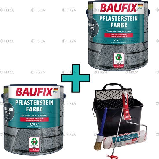 BAUFIX Impregnerende Tuintegel verf antraciet grijs 5L - 15 m²