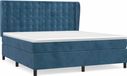 VidaXL Lit plateforme avec matelas, bleu foncé, 180x200 cm, velours