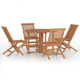 vidaXL Ensemble de jardin 5 pièces Pliable Teck massif