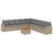 vidaXL Loungeset met Kussens, Poly Rattan, Beige