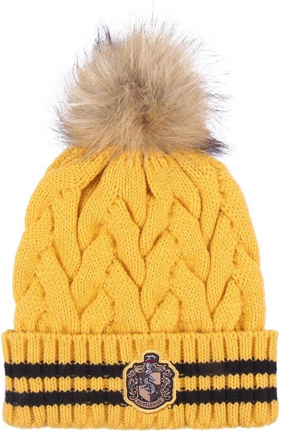 Merkloos Beanie Harry Potter - Hufflepuff - Unisex - Geel/Zwart - Acryl