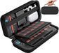Nintendo Switch 2 Housse Adaptée pour Nintendo Switch 2 - Housse de Protection Organiseur de Cartes de Jeu - Étui de Voyage - Espace de Rangement Supplémentaire pour 24 Cartes de Jeu, Cartes SD, Chargeur, Joy Cons - Résistant à l'eau - Housse de Rangement Noir