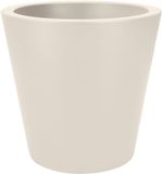 Elho Pure Straight Round 65 - Grote Bloempot voor Binnen en Buiten - Gerecycled Plastic - Ø 64 x H 68 cm - Linen white