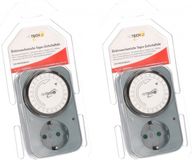 Merkloos Humbert Und Brandt Gmbh Set van 2x Tijdschakelaar/Tijdklok Electra voor Binnen - Analoog, Opbouw, 3500W, Grijs