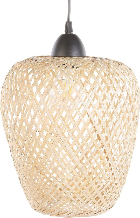 Beliani bomu - hanglamp-lichte houtkleur-bamboehout