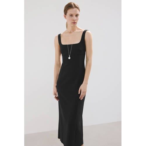 Mango Zwarte Midi Jurk