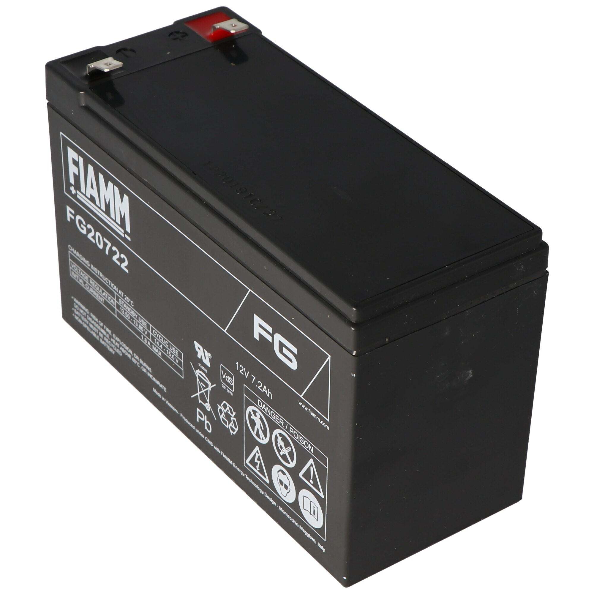 Fiamm Fiamm FG20722 batterij 12 volt, 7,2 Ah met 6,3 mm stekkercontacten