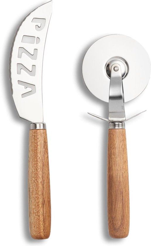 Zeller Pizzasnijder set met pizza mes en roller