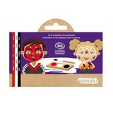 Halloween Namaki Make-up palet voor kinderen Halloween - duivel en spin - 3 kleuren (rood, wit, zwart) - hypoallergeen en biologisch kosmos
