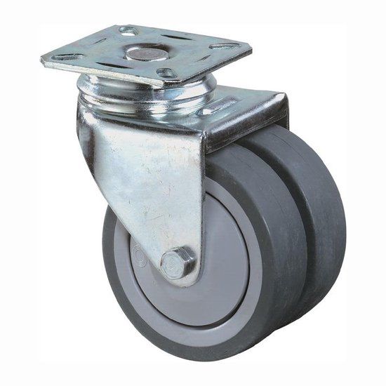 BS Rollen Dubbel zwenkwiel Ø 75 mm 80 kg