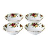 Royal Albert Old Country Roses 1051424 Set van 4 schalen van Engels porselein, goud