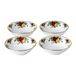 Royal Albert Old Country Roses 1051424 Set van 4 schalen van Engels porselein, goud
