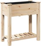 vidaXL Jardinière Beige Bois de sapin massif 71 x 37 x 76,5 cm