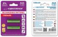Esperanza AAA NiMH Piles Rechargeables 1000mAh 2 Pièces