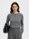Selected Femme Thea LS Knit Merino O-Neck Noos Medium Grey Melange