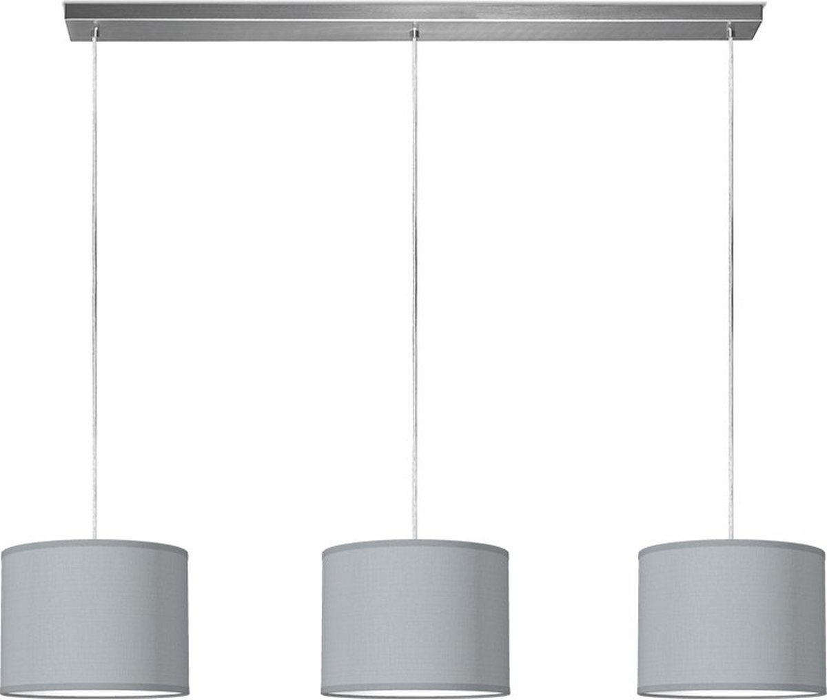 Home Sweet Home Hanglamp - - verlichtingspendel beam inclusief 3 lampenkap - moderne pendellamp - 3 lichts - Ø 25 cm lengte 100cm - geschikt voor E27 LED lamp - lichtgrijs