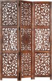 vidaXL Kamerscherm 3 panelen handgesneden 120x165 cm mangohout bruin