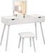 Bolt Table de maquillage – Blanc – Bois et métal – Rectangulaire – 100x45x75 cm