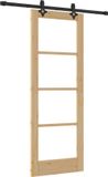 vidaXL Schuifdeur Naturel 73,5 x 198,5 cm Massief grenenhout en glas