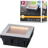 Paulmann Solar LED-grondinbouwlamp Sorea Schemerings-sensor IP67 hoekig 100x100 mm 2200K 0,1W 5lm 3,7V Staal geborsteld ABS, Polycarbonaat, edelstaal