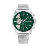 Tommy Hilfiger Analoog multifunctioneel kwartshorloge voor heren met roestvrijstalen mesh en schakelarmband en lederen band