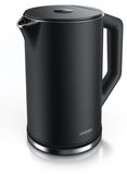 Arendo waterkoker ELEGANT, 1,5 liter, roestvrij staal, theekoker, 2200 W, temperatuurinstelling van 40 tot 100 °C in stappen van 5 graden, dubbelwandig, warmhoudfunctie, BPA-vrij, zwart
