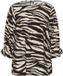 KAFFE Curve Vika Damesblouse met lange mouwen - Maat 44 - Coffee Bean/Turtledove Animal