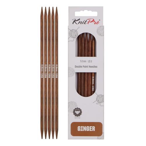 KnitPro 31029 Ginger naaldspel, hout, natuur/bruin, 20cm, 5mm
