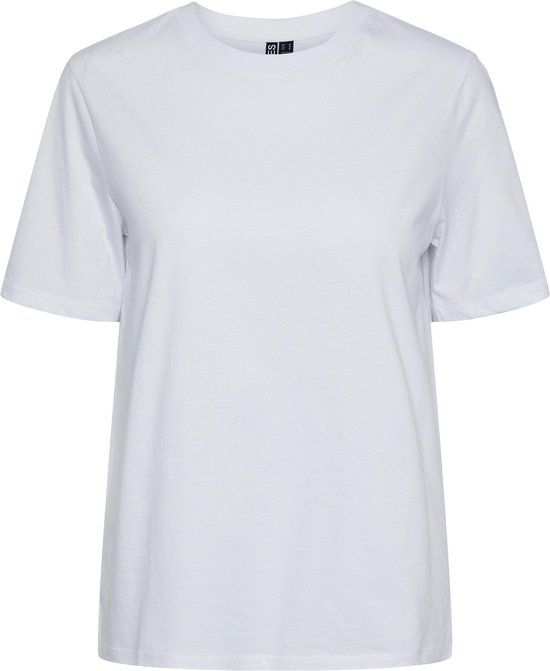 Pieces T-shirt Pcria Ss Solid Tee Noos Bc - Bright White - Women's Size M