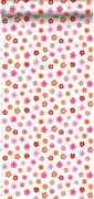 Esta Home behang vintage bloemetjes roze, koraal rood en oranje - 138725 - 53 cm x 10,05 m