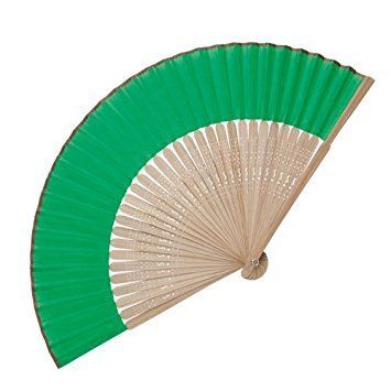 eBuyGB - 10 stuks - Draagbare houten bamboe ventilator - Groen