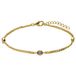 Lucardi - Dames Zilveren goldplated armband met hanger met zirkonia - Armband - 925 Zilver - Goudkleurig - 19 cm