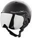 BLACK CREVICE Skihelm voor volwassenen in pilotenstijl met extra oranje wisselvizier, mat zwart/wit