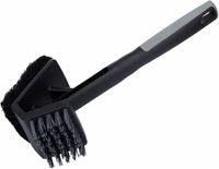 BBQ Collection barbecue borstel - H27 cm - kunststof - zwart - dubbele borstelkop