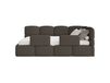 Lit ado 90x200, droit, avec matelas et barrière, en bouclette brun