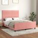 vidaXL Bedframe met hoofdeinde, fluweel, roze, 140x200 cm