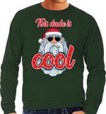 Bellatio Decorations Shoppartners Bv Foute Kersttrui / sweater - Stoere kerstman - this dude is cool - groen voor heren - kerstkleding / kerst outfit XXL