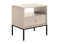 Vente-unique Bogdan nachtkastje met 1 lade en 1 legplank, beige