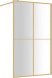 vidaXL Inloopdouchewand - transparant - 118x195 cm - ESG-glas - goudkleurig