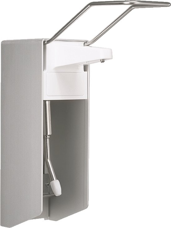 Ophardt Hygiene Desinfectie dispenser met armbeugel van 32cm ook voor zeep en lotions geschikt
