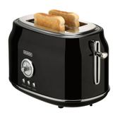 BOURGINI RETRO Broodrooster - Zwart - 2 Sneden - 815W - Ontdooi Functie