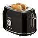BOURGINI RETRO Broodrooster - Zwart - 2 Sneden - 815W - Ontdooi Functie
