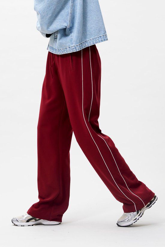 Catwalk Junkie Tracksuit Trousers With Piping Broeken Dames - Rood - Maat 40
