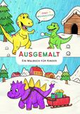 Ausgemalt Dino-Weihnachten Malbuch