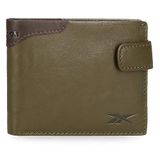Reebok Club Horizontale portemonnee met kliksluiting, groen, 11 x 8,5 x 1 cm leer